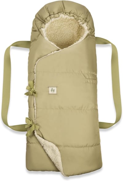 Baby Nest Voetenzak - Babynestje Draagzak - Voor Kinderwagen - 3-in-1 Functie - 85 x 40 cm - Teddy Fleece Groen