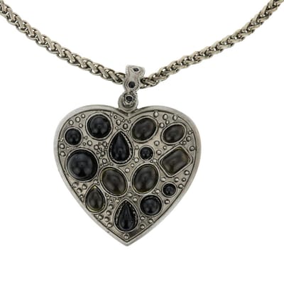 Behave - ketting antiek zilverkleur met hart hanger - romantische look