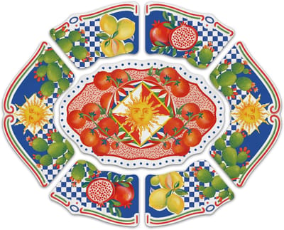 Baci Milano - Appetizer schaal 7 delig Dolce Vita 50x60cm - gemaakt van melamine - Schalen