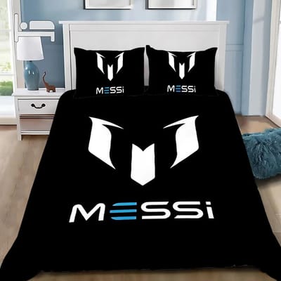 Dekbedovertrek Kussensloop Beddengoed Set Beroemde Voetballer M-Messis Volwassen Jongen Meisje Slaapkamer Decoratie Kinderen Enkel Dubbel Grote Maat AU Single(140*210cm)3pcs