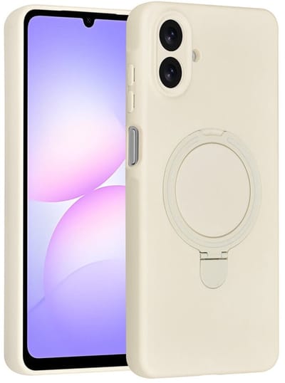 Telefoonhoesje geschikt voor Samsung Galaxy A07 4G - Magnetische Backcover met Ringstand - Geschikt voor MagSafe-accessoires - FuturiQ - Antique White