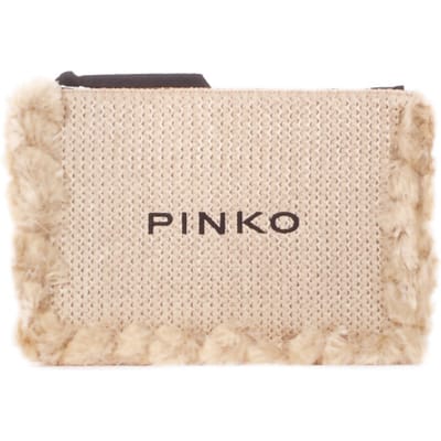 Pinko vrouw handtas 106718a39y hz3q platte handgreep wit strogoud