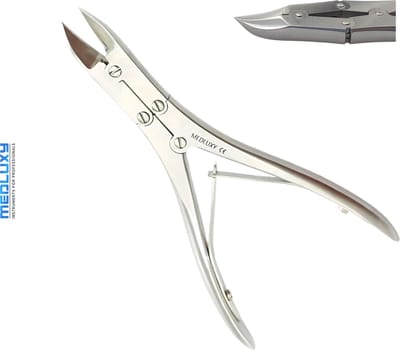 MEDLUXY® Pro - Nageltang - Heavy Duty - Holle Gebogen Bek - Dubbele Scharnier (dubbele overbrenging) - 15 cm - 20 mm - MP0208 (nagelknipper)