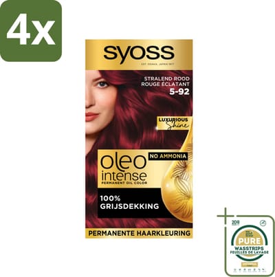 Syoss Oleo Intense - Haarverf - 5-92 - Stralend Rood - 115ml x 4