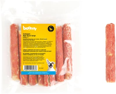 Boomy - Hondensnacks - Hondensnoepjes - Kauwstaaf hond - Harde kauwstaven met collageen - Eend - 15cm - 500g