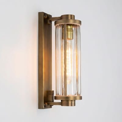 KS Verlichting - wandlamp - Porter - industrieel - messing - glas - outdoor - E27