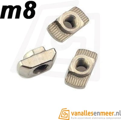 T-sleuf Hamer Moer M8 – Voor 10 mm Aluminium Profielgleuf 10-stuks