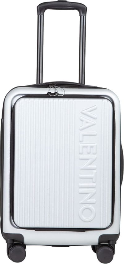 VALENTINO met laptopvak Lexplor Carry On Trolley Silver Zwart 56cm
