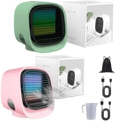 Draagbare Luchtkoeler - Mini Ventilator - Persoonlijke Koelte - Aromatherapie Functie - 300 ml Reservoir - Groen