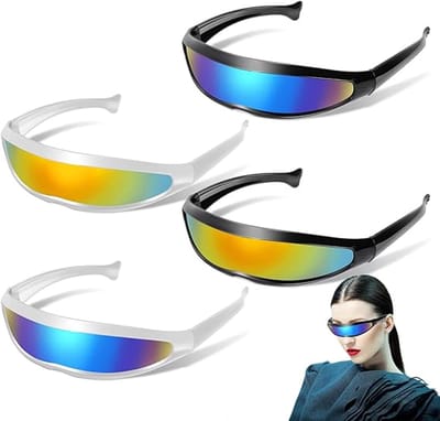 4-delige zonnebrillenset - Smal montuur - Unisex - Geschikt voor cosplay, kostuums, feesten, enz. - Geschikt voor zowel mannen als vrouwen