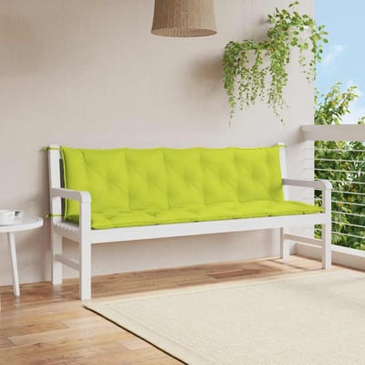 vidaXL - Tuinbankkussen - 180x(50+50)x7 - cm - oxford - stof - felgroen