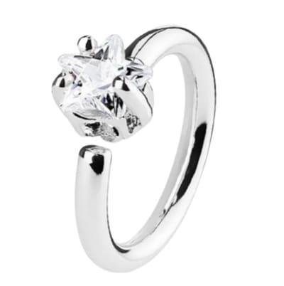 Oorringetje -Zirkonia -Zilverkleur- 1 stuks-Charme Bijoux