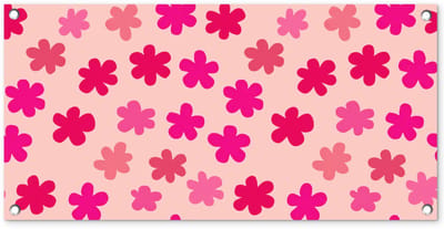 Tuinposter 80x40 cm - Tuindecoratie Bloemen - Patroon - Roze - Poster voor in de tuin - Buiten decoratie - Schutting tuinschilderij - Tuindoek muurdecoratie - Wanddecoratie balkondoek