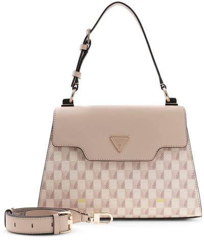 GUESS handtas schoudertas G Wave II Top Handle Flap Blush Logo oud roze