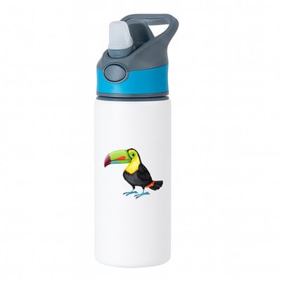 Hacebo® - Toecan waterfles met rietje blauw - Vogels - Dieren liefhebbers - Jungle - dieren - dierendag - water fles - 650ML