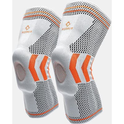 Genouillère Rigorer Équipée de Silicone pour Course à Pied Basketball Unisexe Bande de Soutien Protection Améliorée [Z320230215/Z320230216] M