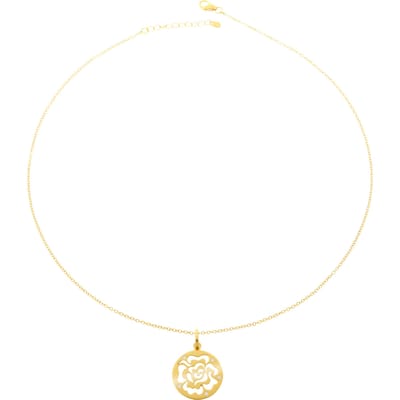 Orphelia 'Fiore' Dames 925 Sterling Zilveren Ketting met Hanger - Goud ZH-7079/2