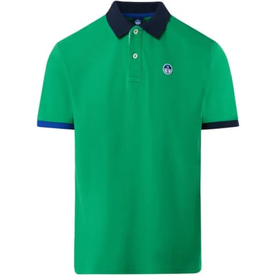 Polo shirt met verschillende kleuren manchetten combo North Sails
