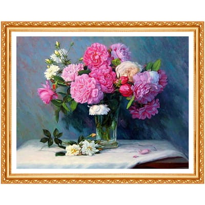 NIEUWE DIY Tafel Poeder Vaas 5D Home Decor Diamant Borduren Kruissteek Ambachten Diamant Volledige Ronde 20X30CM pink