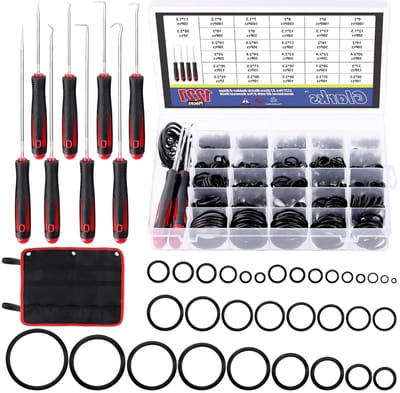 1234 Stuks Metric O-Ringen in 32 Maten, NBR Rubber Washers, 8 Haakjes en 1 Gereedschapszak voor Loodgieterswerk en Gasreparatie