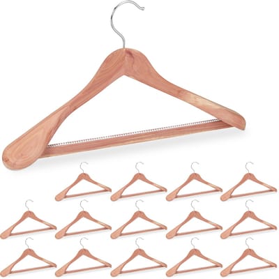 15x kleerhangers hout - kledinghangers - anti motten - cederhout - broekhangers