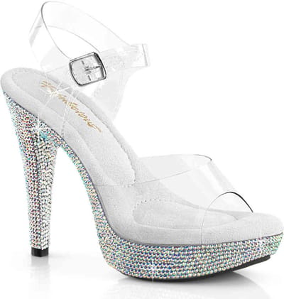 Fabulicious - COCKTAIL508DM Sandaal met enkelband - US 13 - 44 Shoes - Transparant