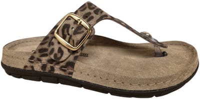 Rohde 5891 18 Teenslippers Bruin Panterprint Suede Dames - Beige - Maat:37