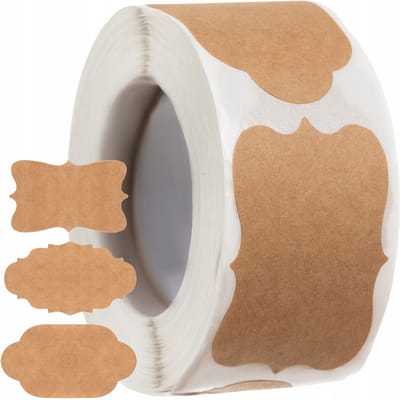Crrynuo 300 Stuks Kraft Karton Labels - Zelfklevende Etiketten - Stickers - Sluitzegels - Bruine Etiketten - Voor Signaleren en Markeren - Efficiënte Organisatie