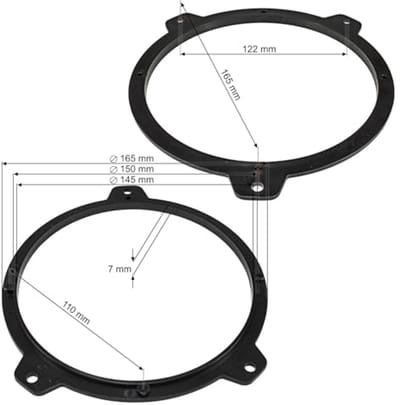 Luidspreker Ringen Adapter voor BMW 3 E46 - Geschikt voor 165mm DIN-Luidsprekers