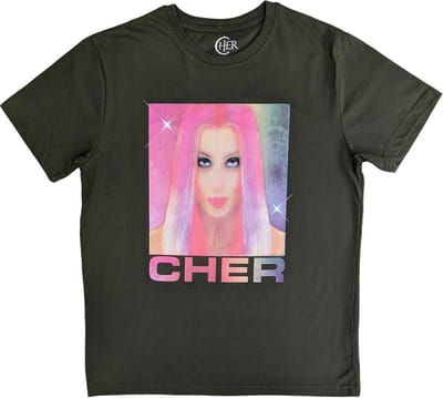Cher - Pink Hair Heren T-shirt - S - Groen