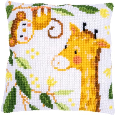 Vervaco - Kruissteekkussen kit - Jungle dieren - PN-0198537 - Borduren - Borduurpakket - Borduurpakket volwassenen - Borduurpakket kind