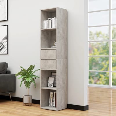 vidaXL - Boekenkast - 36x30x171 - cm - bewerkt - hout - betongrijs