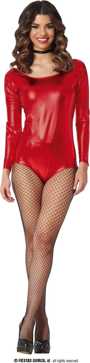 Metallic Rood Bodysuit Debbie - Vrouw