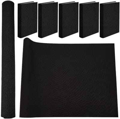 Store_9 - Boekdoek - Boekbinding - Bescherm je boeken - Zwart - Linnen stof - Perfect voor DIY - 109,2 x 41,9 cm