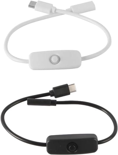 EGoods - Type-C Verlengkabel USB 30 cm - 2 Stuks - Man naar Vrouw - Met 501 Knop Schakelaar