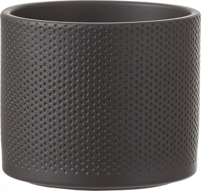 Mica Decorations Bloempot - antraciet - relief - keramiek - D18 x H15 cm - plantenpotten binnen
