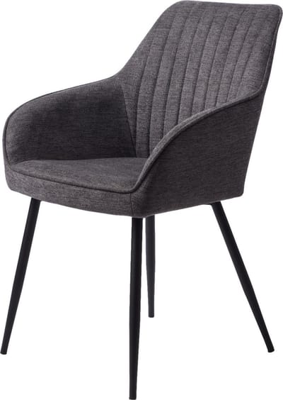Eetkamerstoel Stof Donkergrijs - 58x58x84cm - Nolan Stribe - Giga Living
