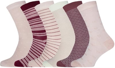 Dames sokken | Diverse motieven | Katoen | Merk: Gianvaglia | Maat: 35-38/ 39-42 | Kleur: Roze | 6 Paar