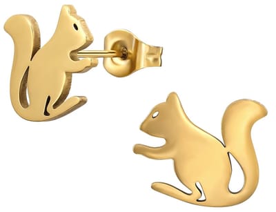 CS Joy - eekhoorn oorbellen - chirurgisch staal - 12 x 10 mm - ip/pvd gold plated