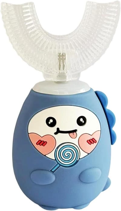 U-vormige Tandenborstel - Elektrische Kinderborstel - Volledige Mondreiniging - Automatische Boogcontouring - 10.16x4.17cm - Blauw