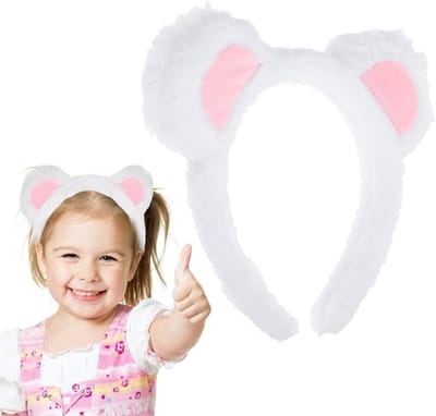 Dikke Pluche Berenoren Haarband voor Dierenoren, Make-up, Gezichtsreiniging en Cosplay