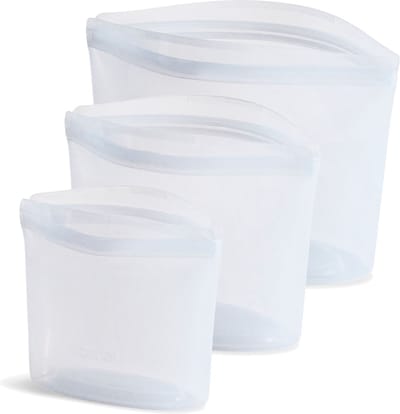 Stasher - Bowl 1&2&4-Cup Vershoudzak Set van 3 Stuks - Siliconen - Transparant