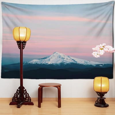 Modern Sneeuwberg Landschap Schilderij Wandtapijt Wandhanger Bohemien Natuur Landschap Woonkamer Huisdecoratie 95x70cm gray