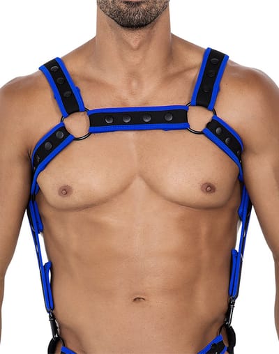 Cut4Men - Fetish Harnas - Tuigje - Neo - Blauw/Zwart