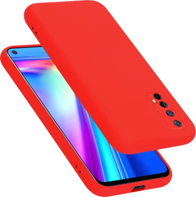Cadorabo Hoesje geschikt voor Realme 7 5G in LIQUID ROOD - Beschermhoes gemaakt van flexibel TPU silicone Case Cover