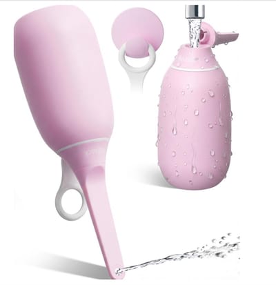 MYLS Peri Bottle 400 ml – Draagbaar Bidet / Bidet Handdouche – Postpartum, Zwangerschap & Reizen – Inclusief Reiszakje – ROZE