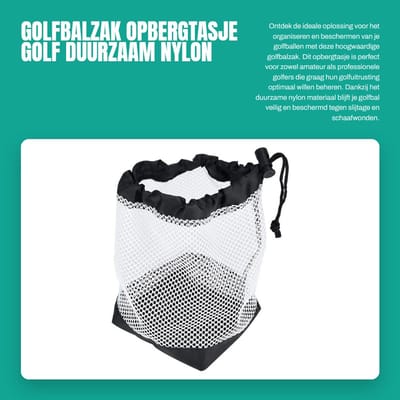 Dailygoods- Golfbalzak Duurzaam - Opbergtas voor 36 Golfballen - Nylon Mesh - Trekkoordsluiting - Wasbaar en Sneldrogend - Geschikt voor Gym en Reizen