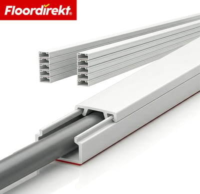 Floordirekt Kabelgoot Oskar - Zelfklevende Kabelgoot 10 x 1 m - Set Van 10 - Grootte: 20 x 10 mm - Witte Kabelafdekking voor TV, Muur & Bureau - Op Maat Knipbaar - Beschermt Kabels - Geschikt voor Verschillende Kabeldiameters