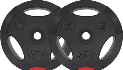 Haltergewicht Platen - Krachtplaten Vinyl - Kracht Training - Roestvrij Vinyl - 20 Pond Paar - Zwart