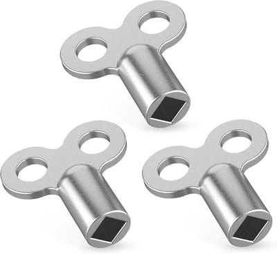 Sleutelset loodgieter - Zilver - 3-delig - Robuuste zinklegering - Voor radiatorontluchting